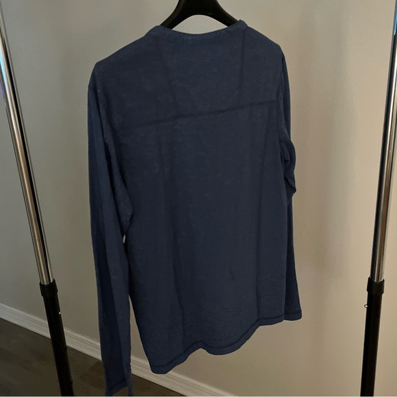 Union Made Jared New York Blue Long Sleeve Henley Men’s Size Medium-Preowned - Picture 5 of 6